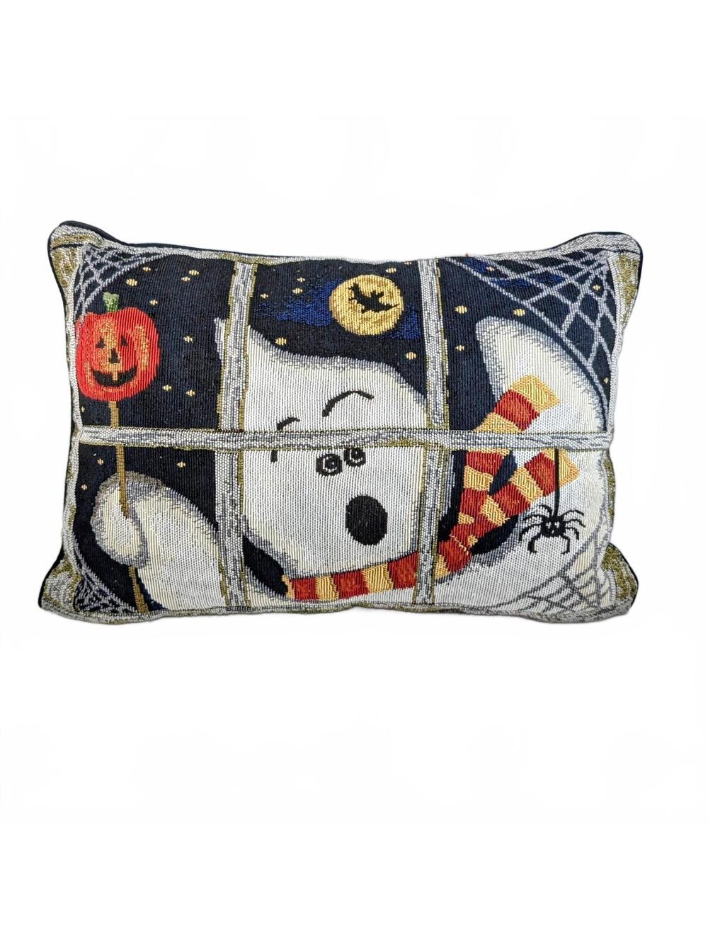 Starry Night Spooky Ghost Halloween Tapestry Pillow